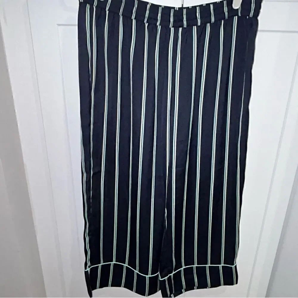 Something Navy Stripe Print Elastic Waistband Pull On Lounge Pants